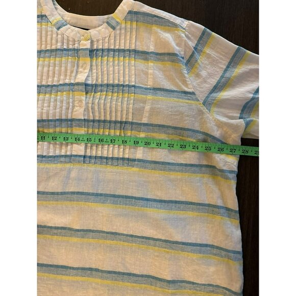 Lane Bryant Striped Linen-Blend Button-Front Tunic Top Size 22/24 - Picture 8 of 8